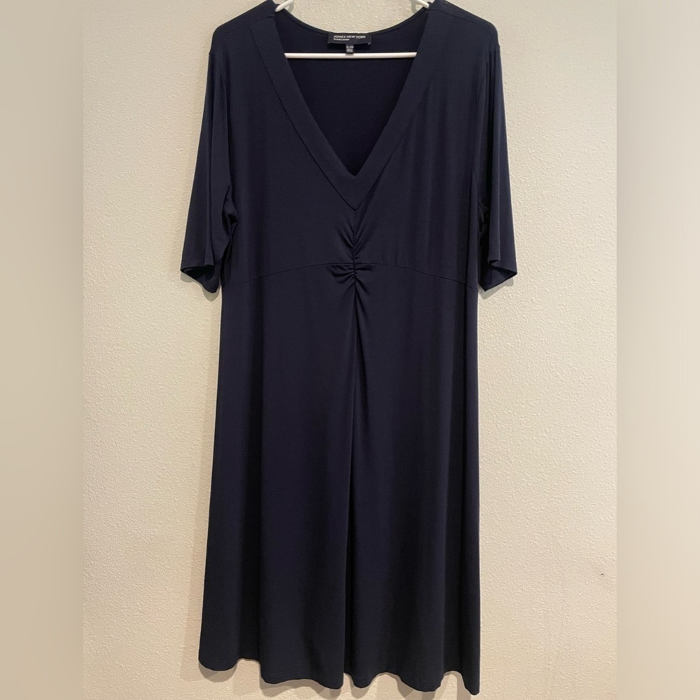Navy Jones New York Signature Jersey Knit Dress Size XL